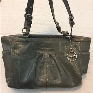 Authentic Coach Patent Leather Pleated Tote